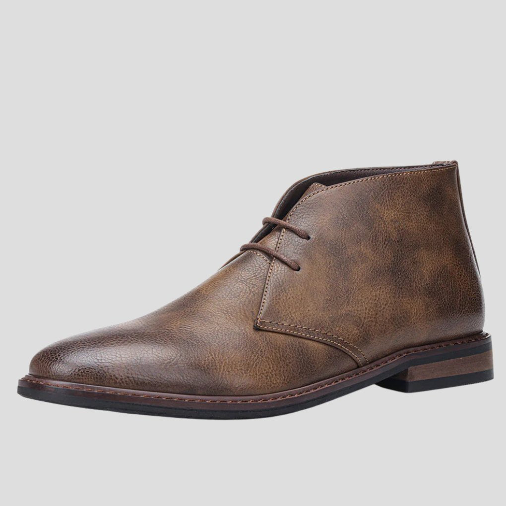 Men's Faux Leather Chukka Boots - Coffee