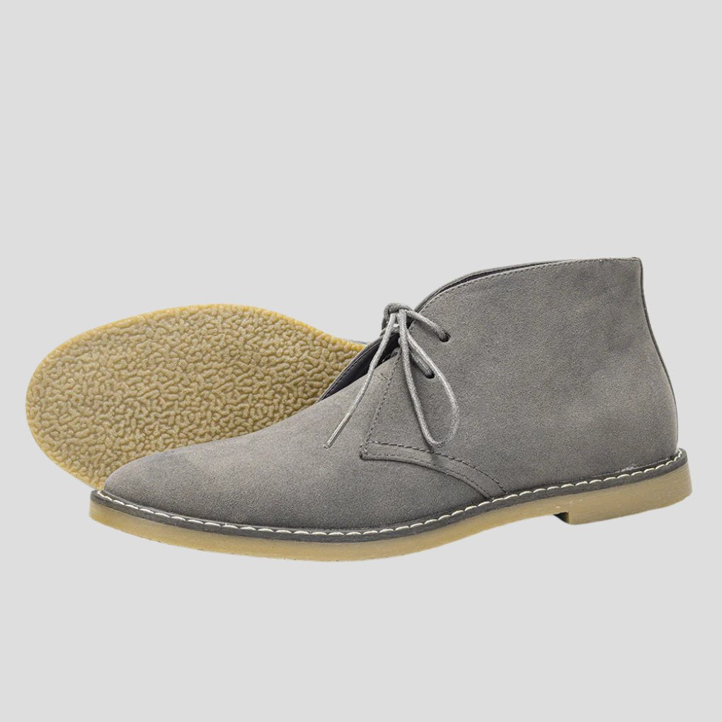 Men's Faux Leather Chukka Boots - Suede leather - Gray