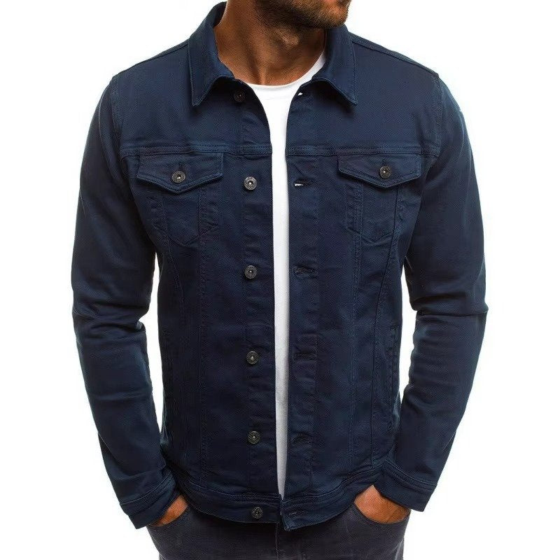 Men's Slim Fit Denim Trucker Jacket - Black
