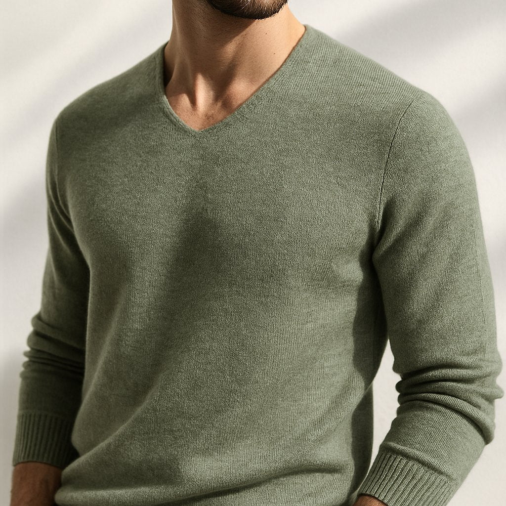 Men's V-Neck Wool Jumper