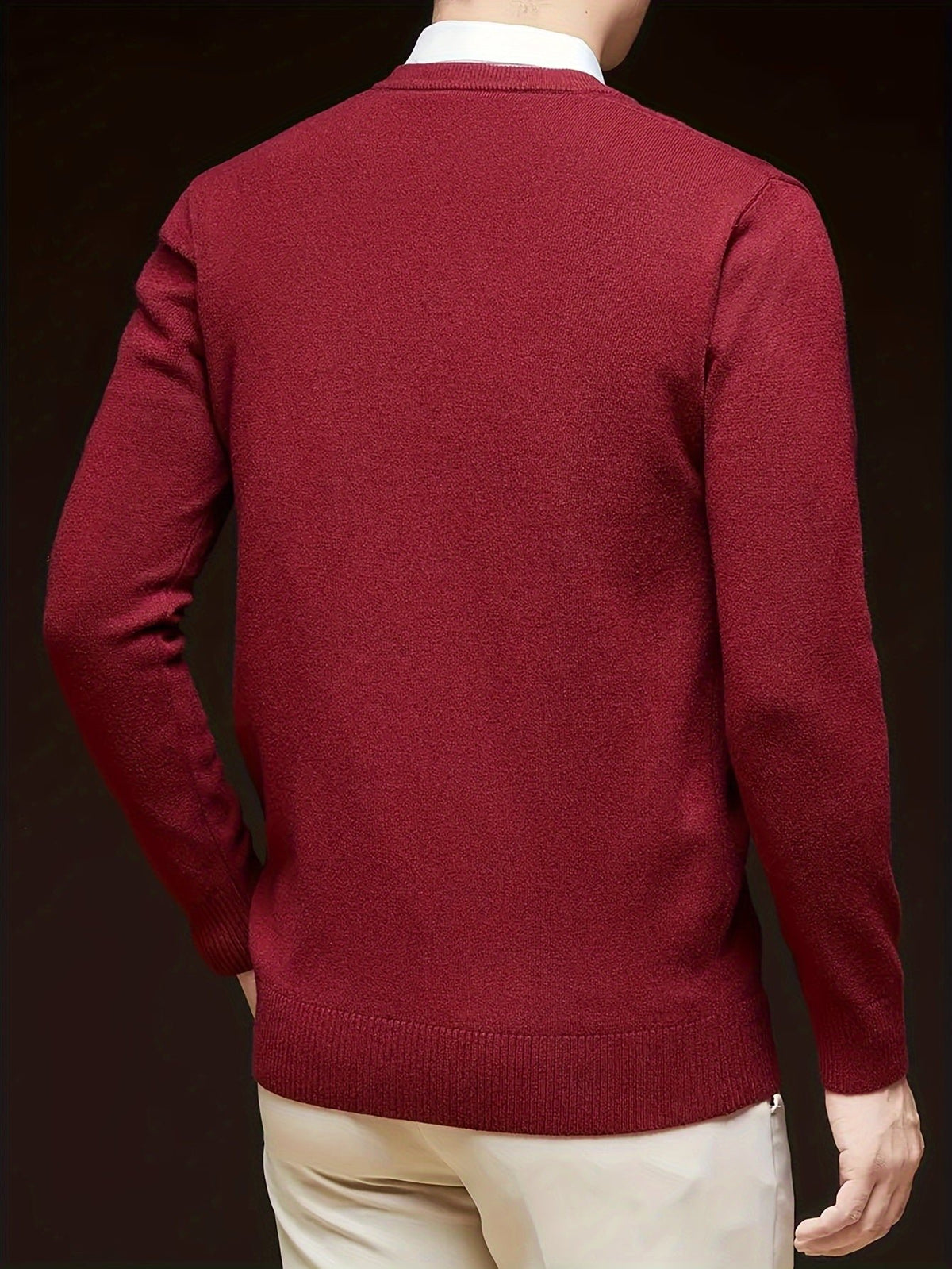 Men's Wool-Blend V-Neck Jumper