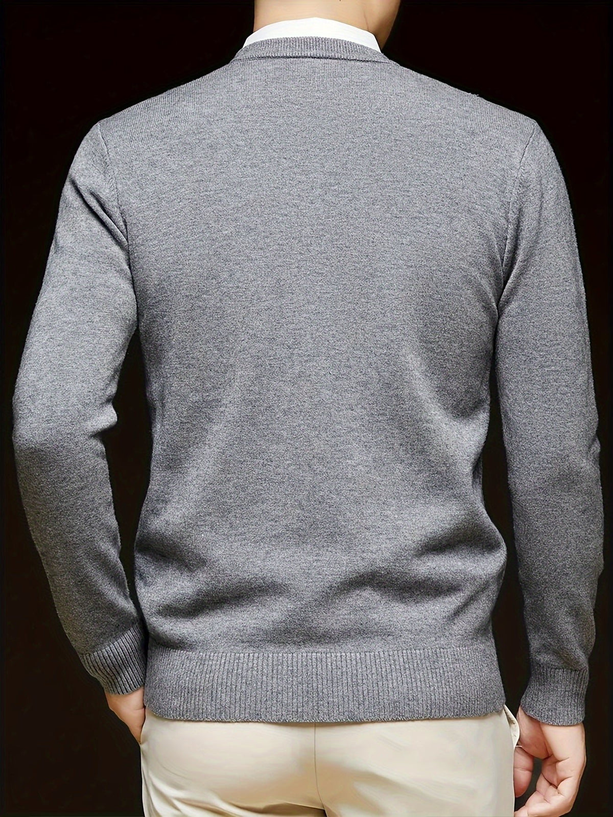 Men's Wool-Blend V-Neck Jumper