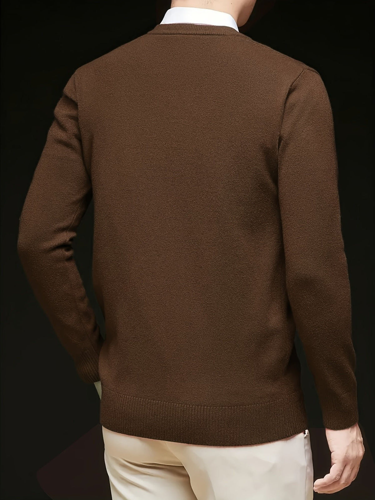 Men's Wool-Blend V-Neck Jumper