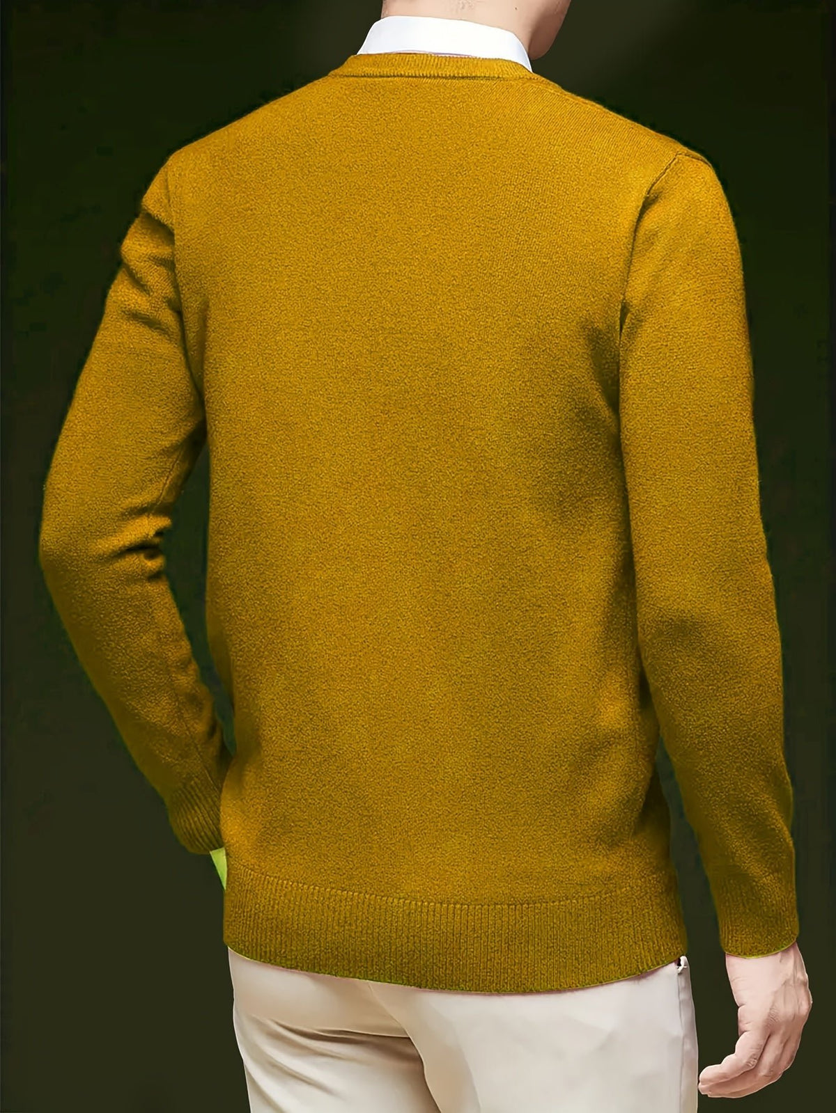 Men's Wool-Blend V-Neck Jumper