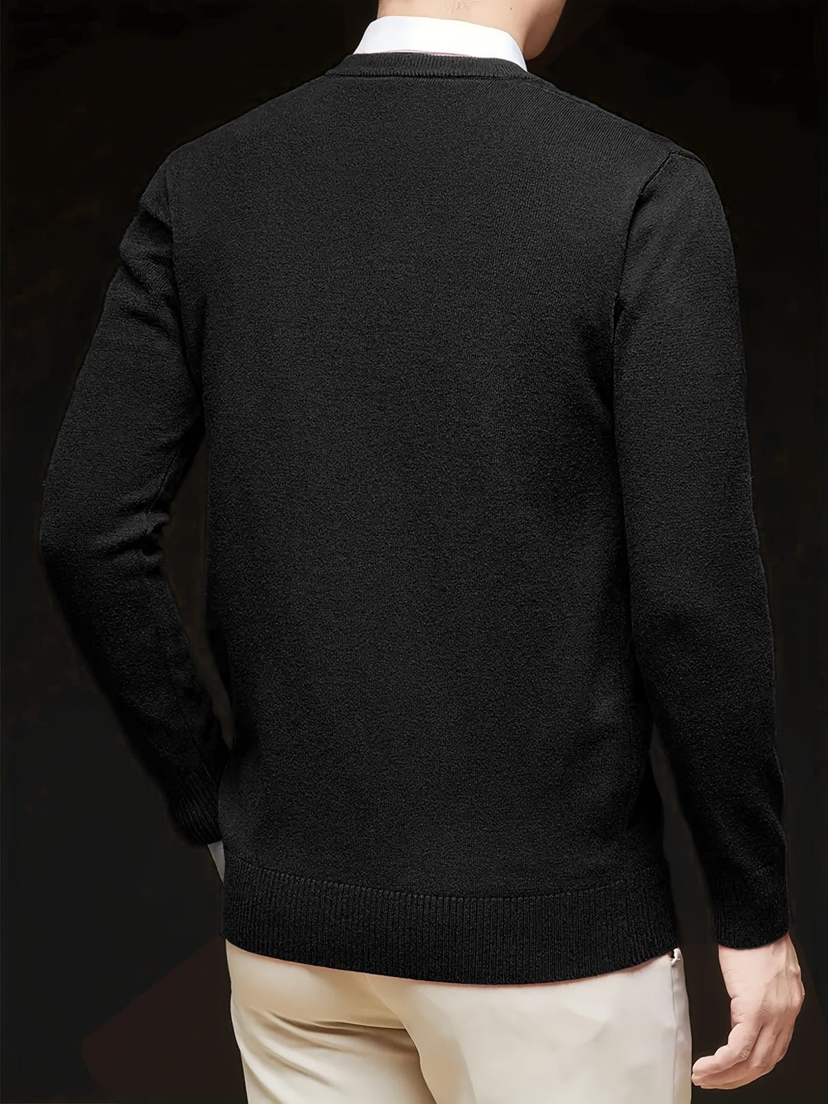 Men's Wool-Blend V-Neck Jumper
