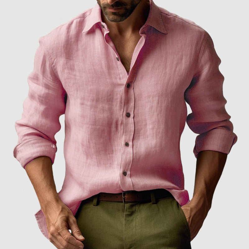 Men's Long-Sleeve Shirt - Pink