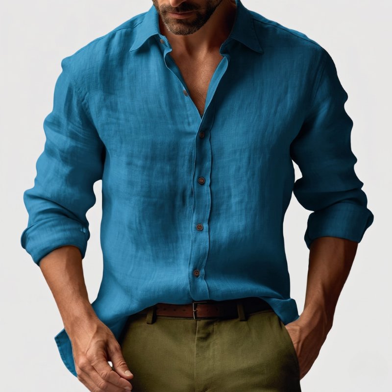 Men's Long-Sleeve Shirt - Blue