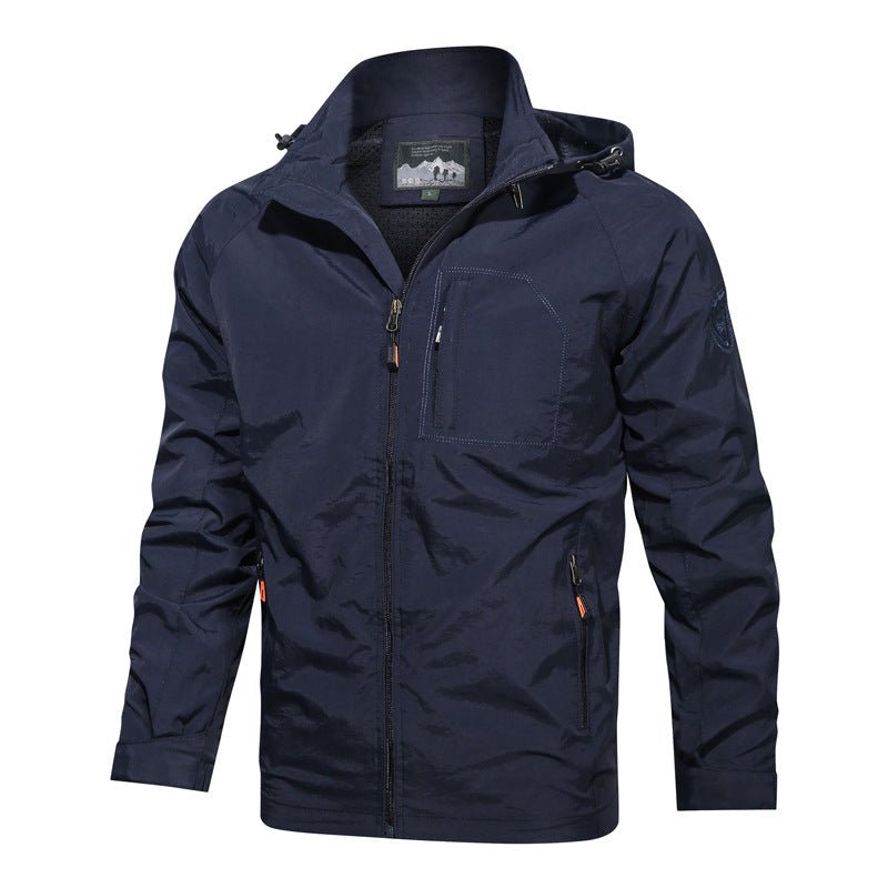 Men's Windbreaker Jacket - Navy Blue