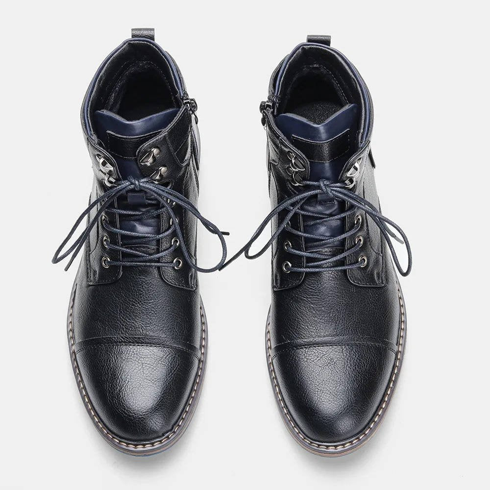 Men's Leather Lace-Up Ankle Boots