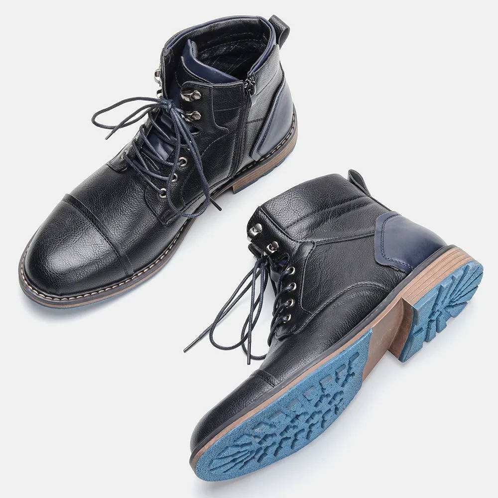 Men's Leather Lace-Up Ankle Boots