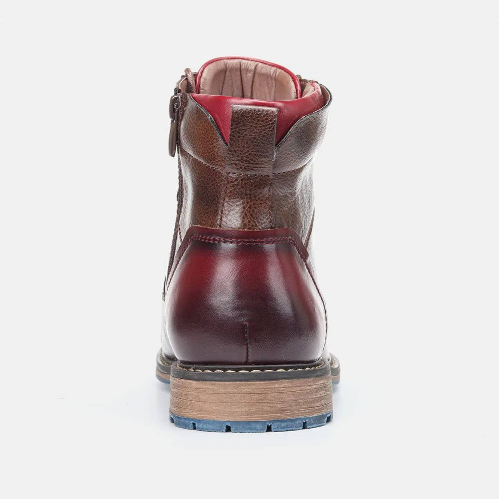 Men's Leather Lace-Up Ankle Boots