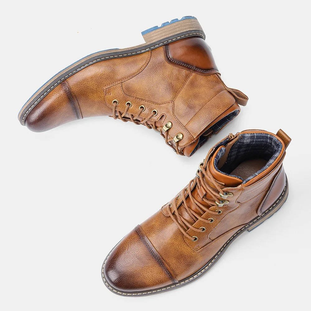Men's Leather Lace-Up Ankle Boots