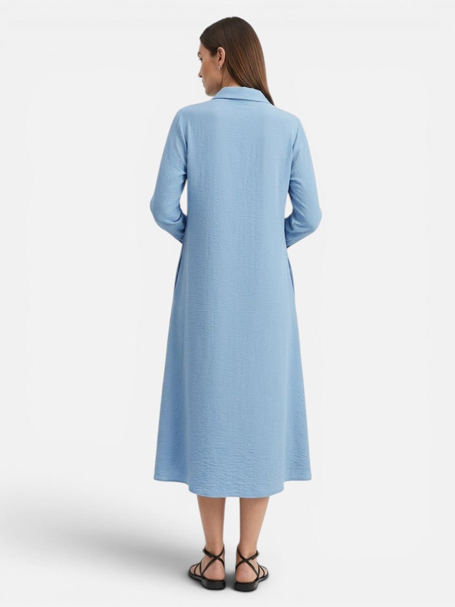 Women's Long Sleeve Midi Shirt Dress