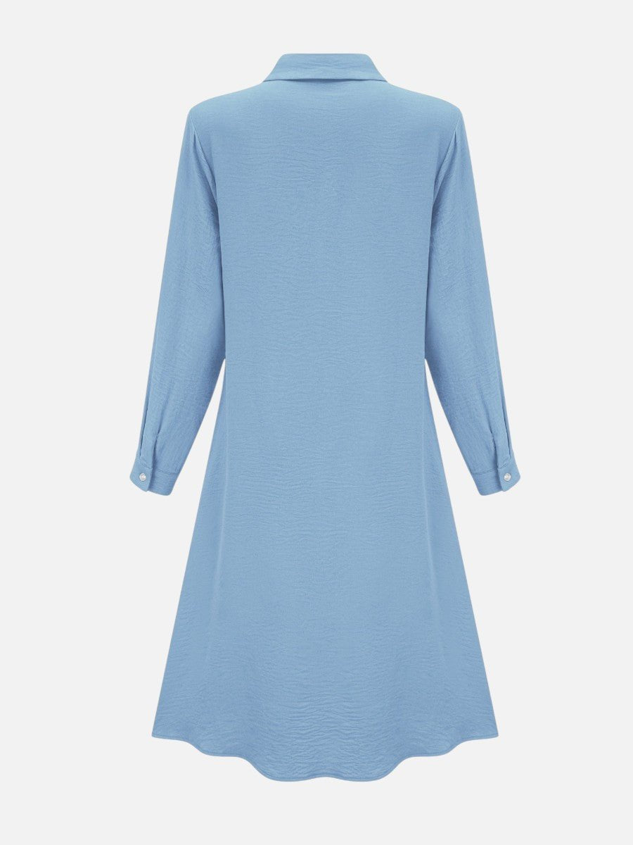 Women's Long Sleeve Midi Shirt Dress