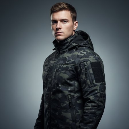 Men's Tactical Softshell Hooded Jacket