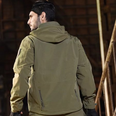 Men's Tactical Softshell Hooded Jacket