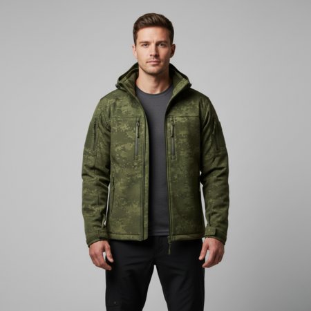 Men's Tactical Softshell Hooded Jacket