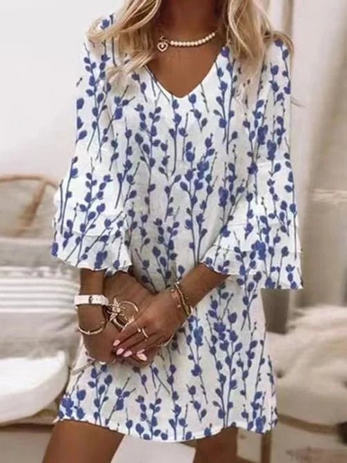 Women's Chiffon V-Neck Mini Party Dress - White