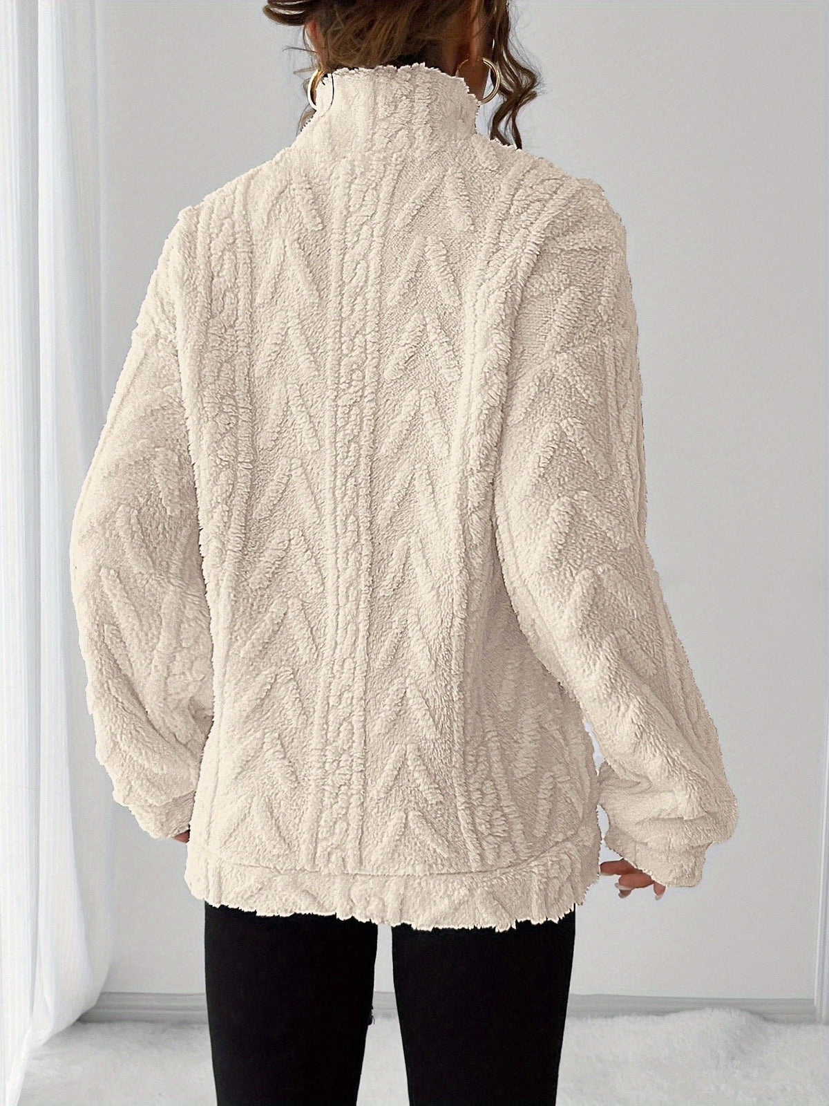 Women's Oversized Quarter-Zip Fleece Jumper