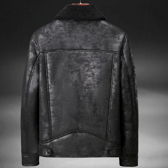 Men's Leather Bomber Jacket