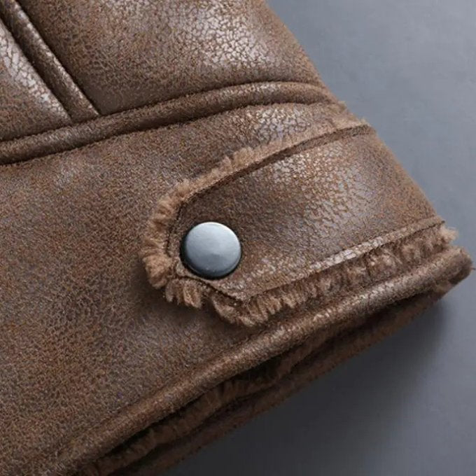 Men's Leather Bomber Jacket