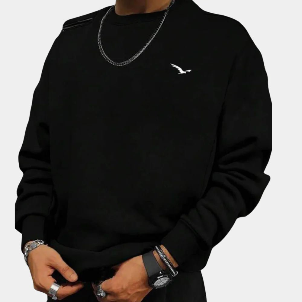 Men's Oversized Crewneck Sweatshirt - Black