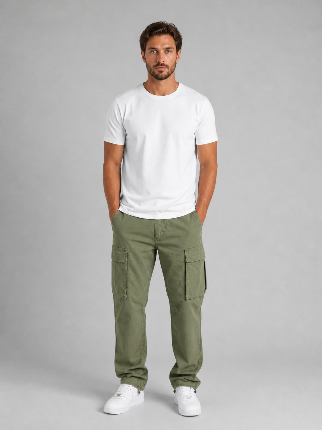 Men's Straight Cargo Trousers