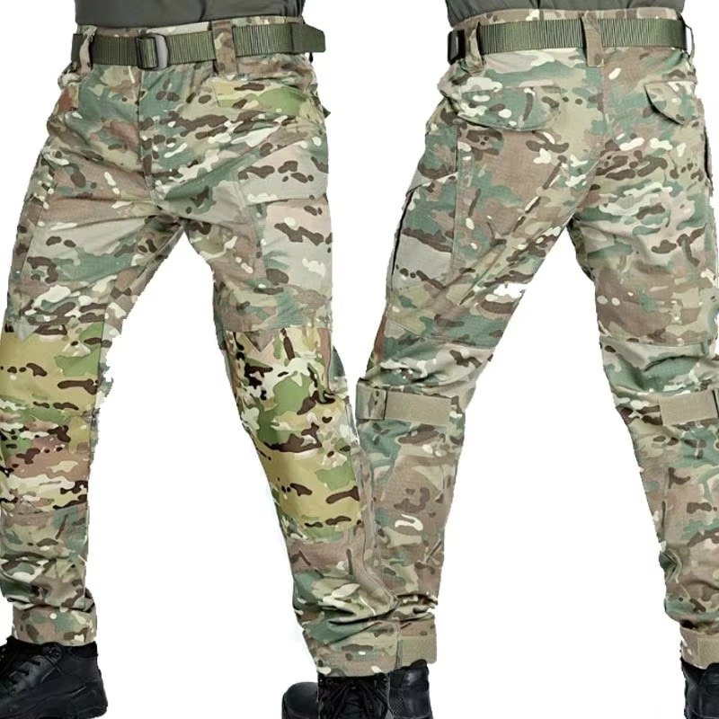 Men's Tactical Cargo Trousers - Camo Green