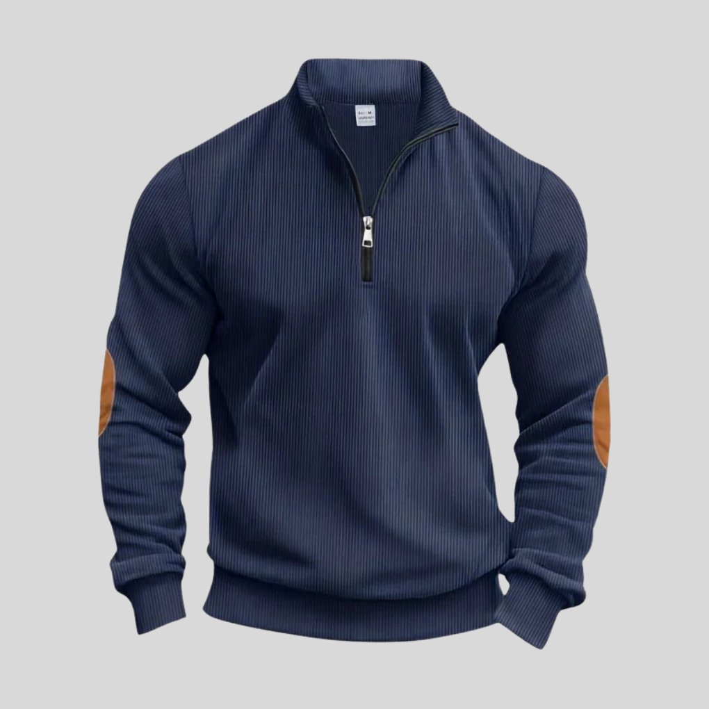 Men's Quarter-Zip Jumper - Dark Blue