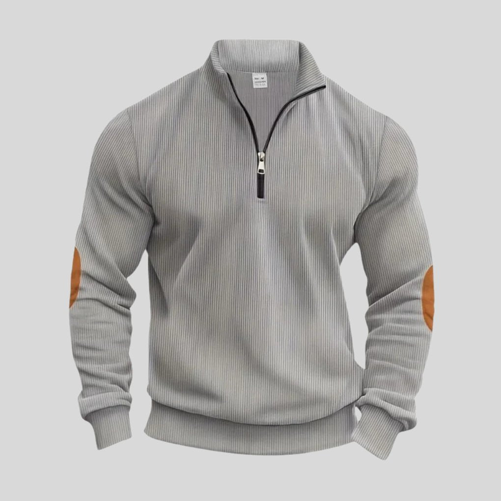Men's Quarter-Zip Jumper - Gray