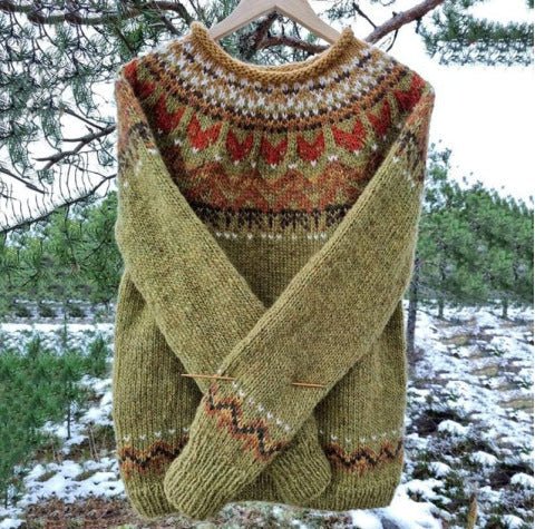 Women's Fair Isle Crewneck Jumper - Green