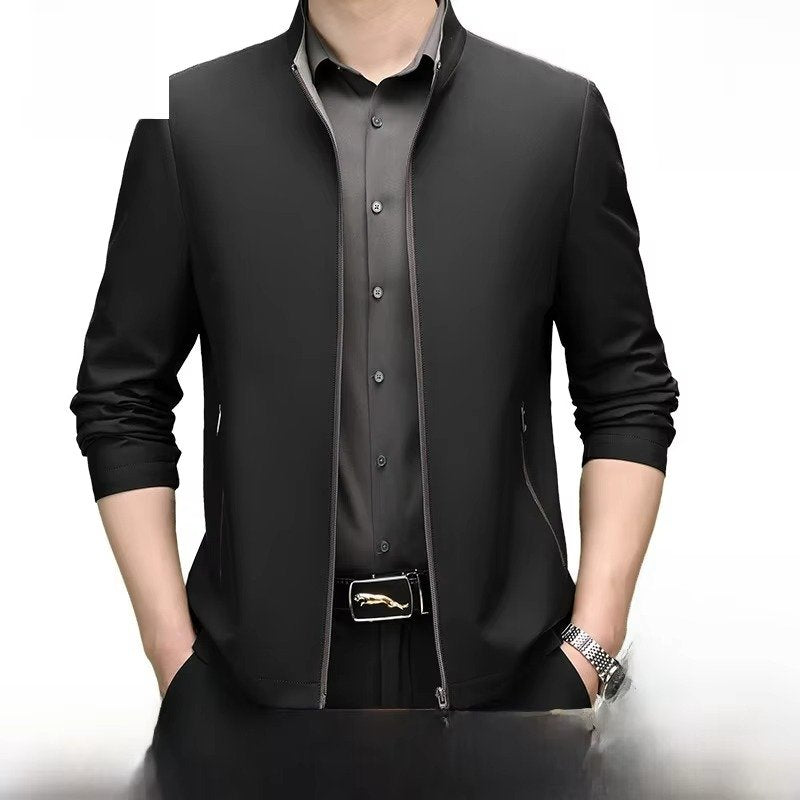 Men's Shirt Collar Zip-Up Jacket