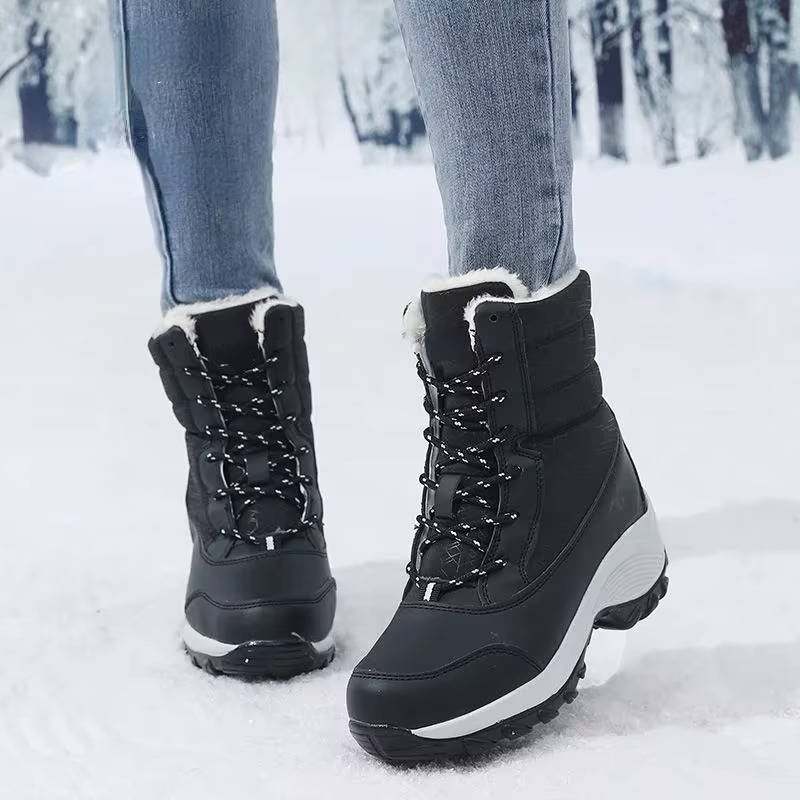 Women's Faux Leather Ankle Snow Boots