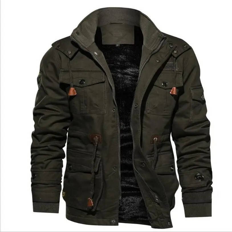 Men's Fleece-Lined Cargo Jacket - Green