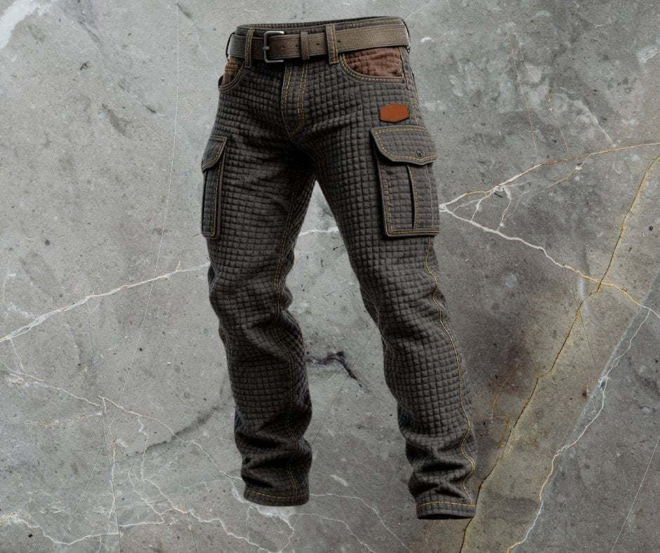 Men's Tapered Cargo Trousers - Black