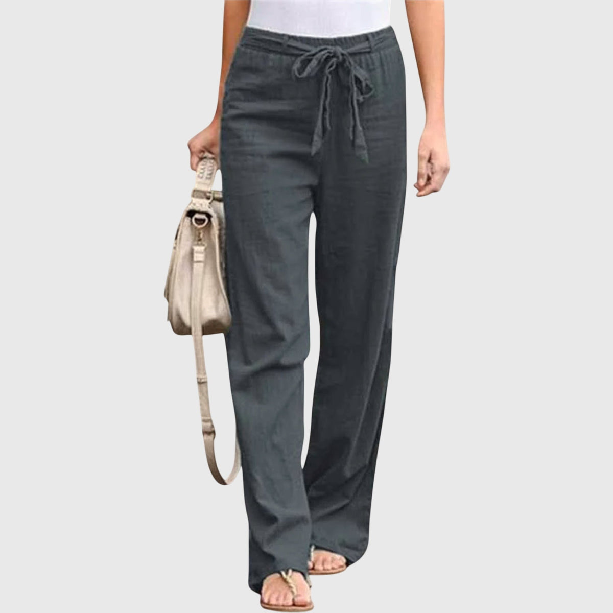 Women's Wide-Leg Trousers - Gray
