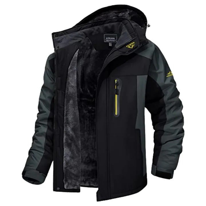 Men's Hooded Winter Jacket - Black