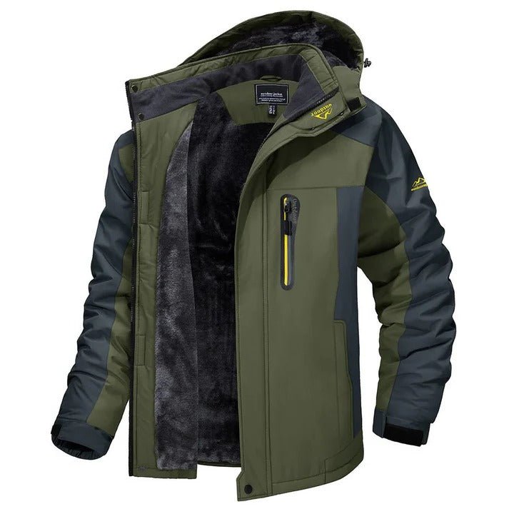 Men's Hooded Winter Jacket - Green