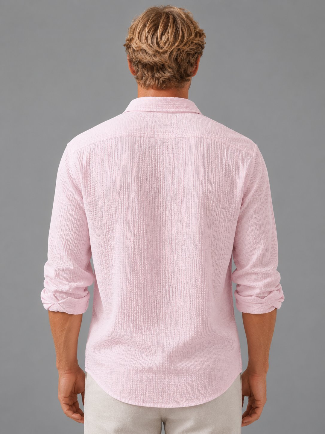 Men's Long Sleeve Crinkle Cotton Shirt