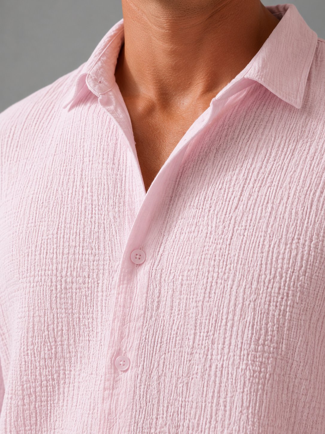 Men's Long Sleeve Crinkle Cotton Shirt