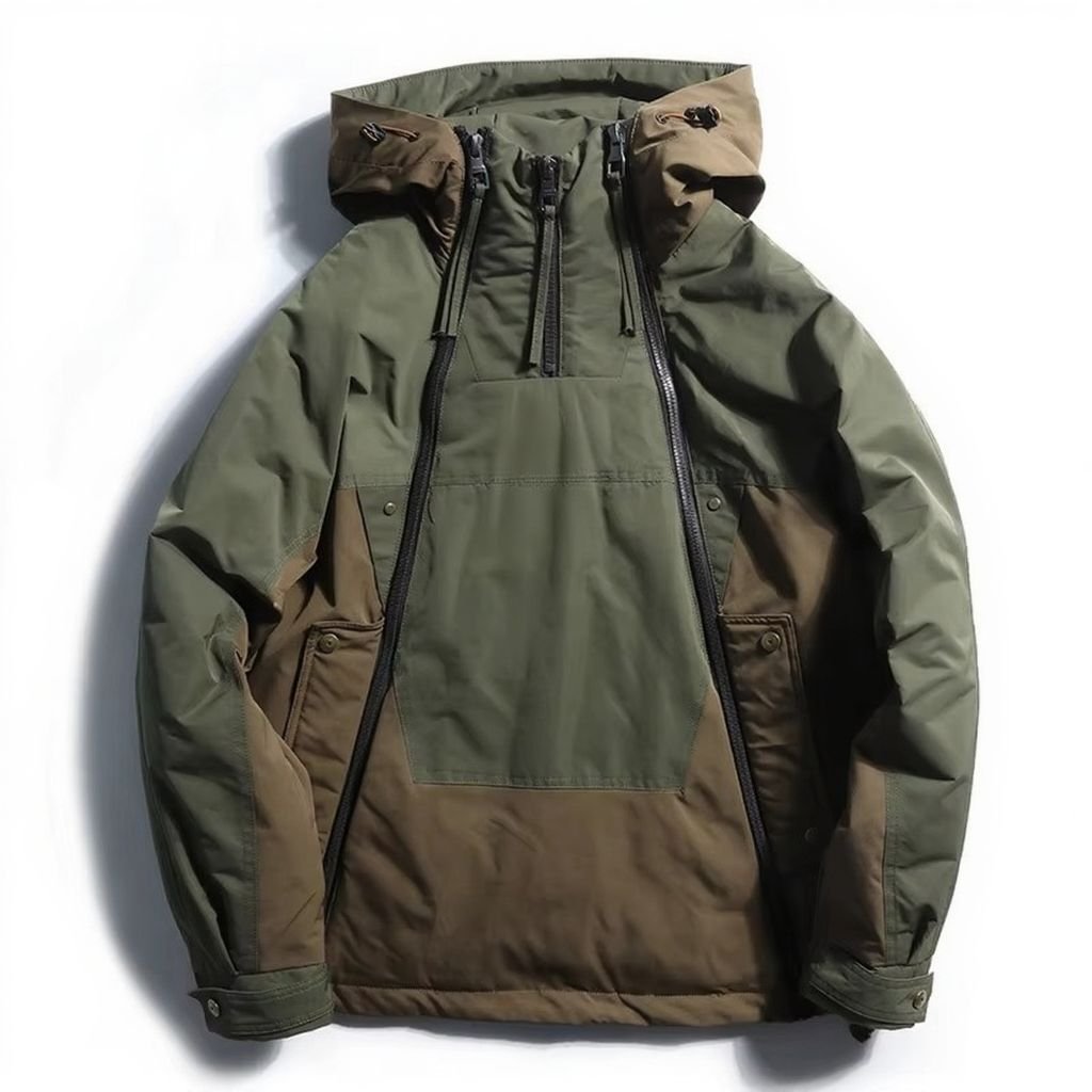 Men's Oversized Anorak Jacket - Army Green