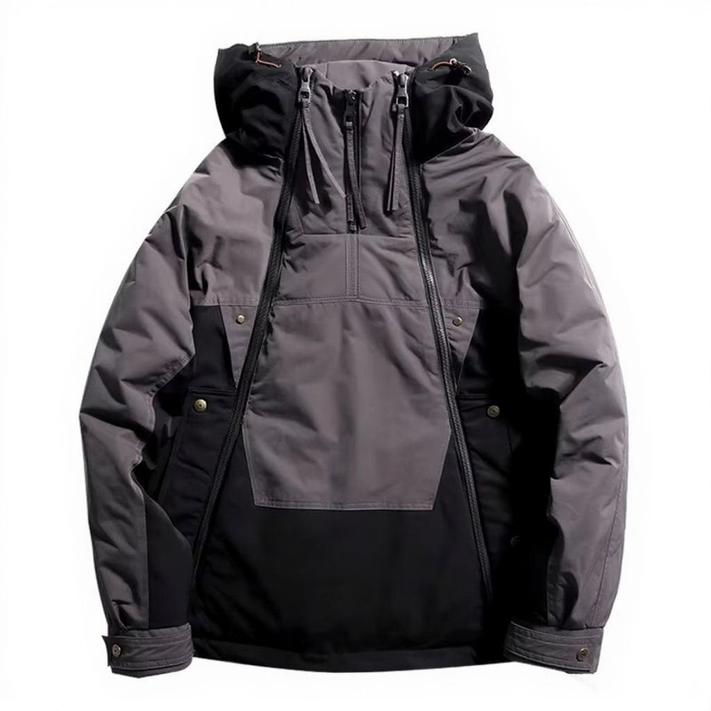 Men's Oversized Anorak Jacket - Black