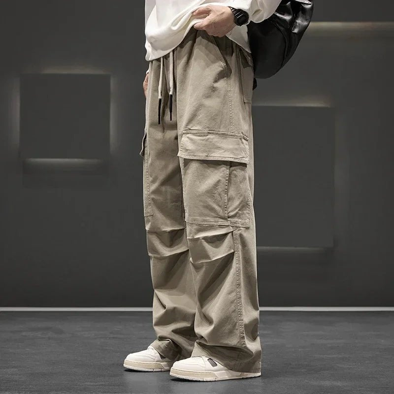 Men's Wide-Leg Cargo Trousers