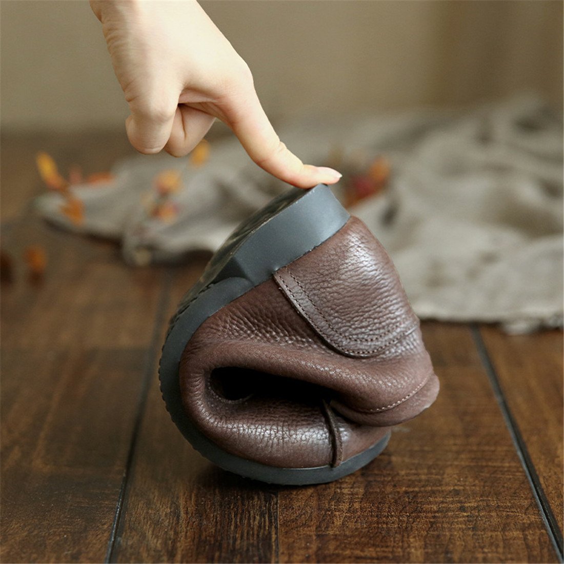 Women's Leather Lace-Up Ankle Boots