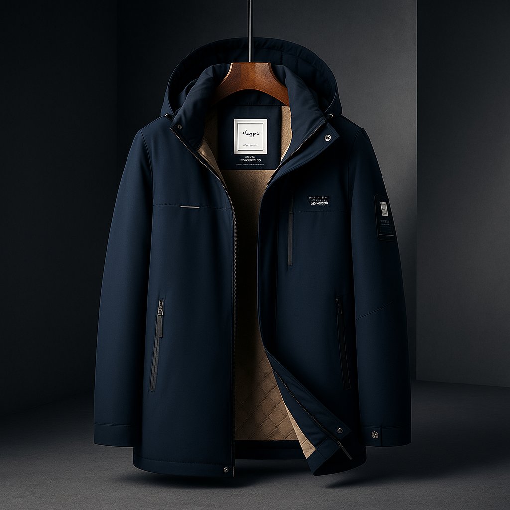 Men's Hooded Parka Jacket - Ocean