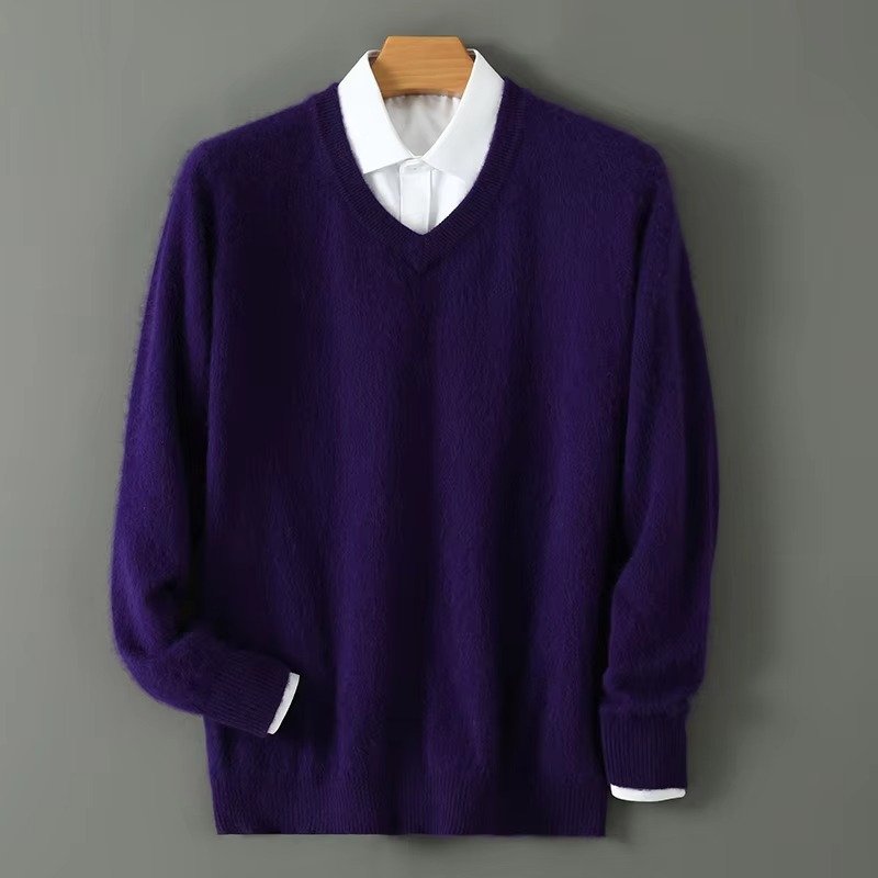 Men's V-Neck Jumper - purple