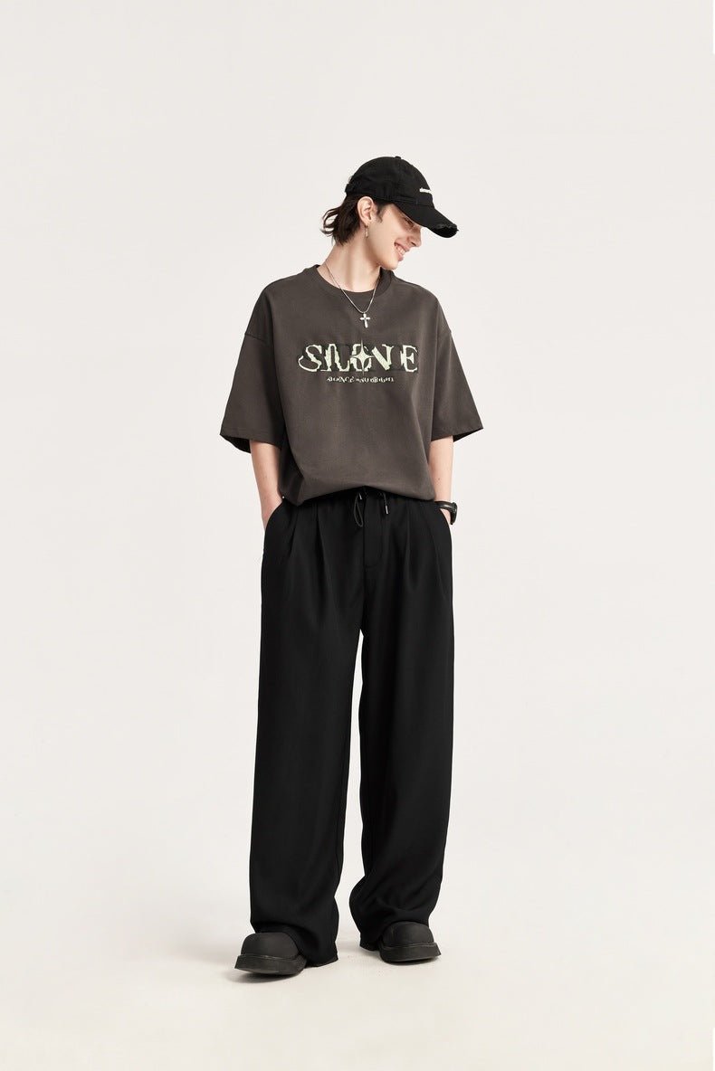 Unisex Pleated Wide-Leg Trousers