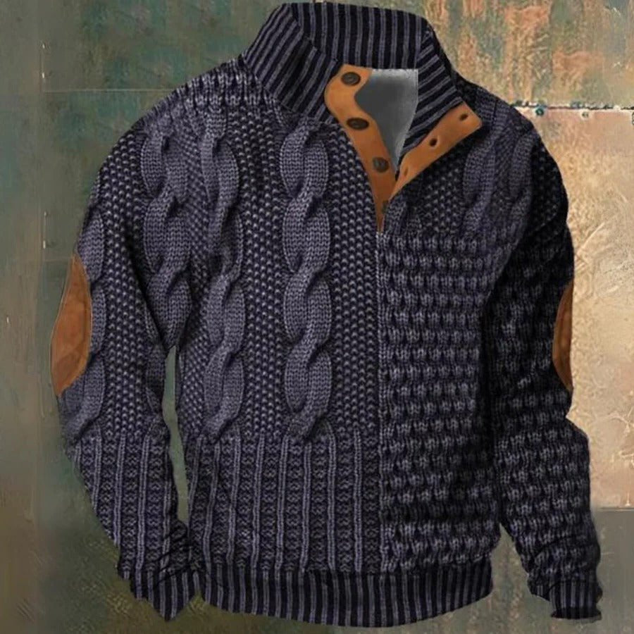 Men's Cable Knit Jumper - Lilac