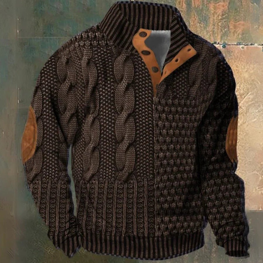 Men's Cable Knit Jumper - Brown