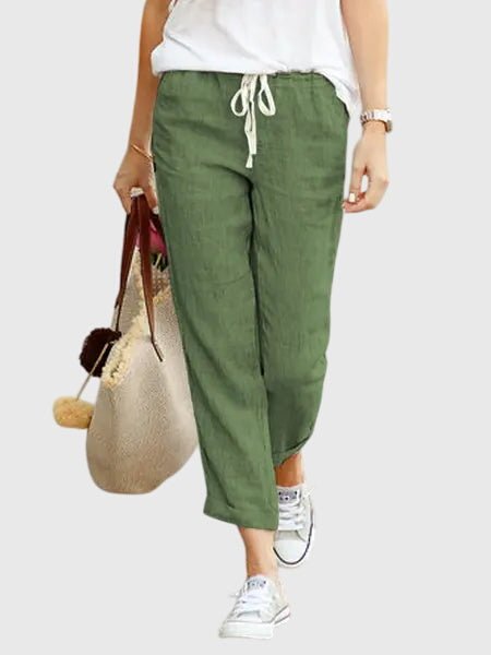 Women's Cropped Trousers - Green